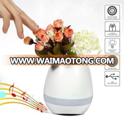 2017 Smart Touch Plant Piano Colorful Night Light Bluetooth Speaker Wireless Music Flower Pot