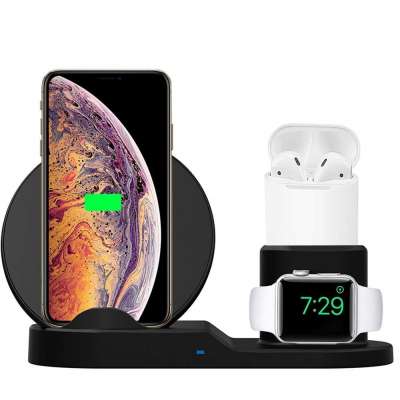 3 in 1 Wireless Phone Charger Stand for iPhone AirPods Apple Watch Charge Dock Station Charger for Apple Watch