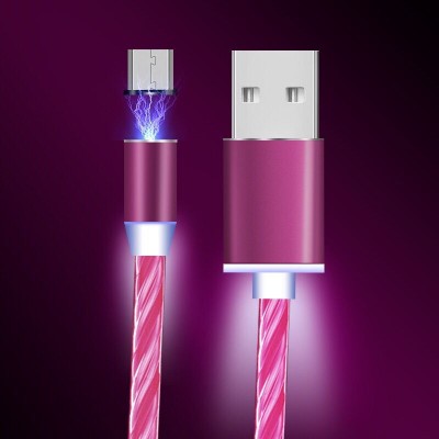 2.4A Magnetic USB Charging Cable Micro USB Cable For iPhone Plug Magnet Charger Type C Cable Flow LED Charger Cord