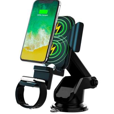 Wireless Car Charger Detachable 3 in 1 Car Charger Vent Mount Qi Fast Wireless Charger for Airpods iPhone for iWatch 1 2 3 4