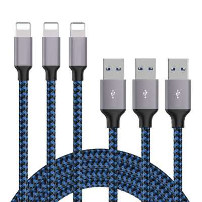 For iPhone Charger Cable 2A Fast Charger  Durable Nylon Braided USB Charging Cable