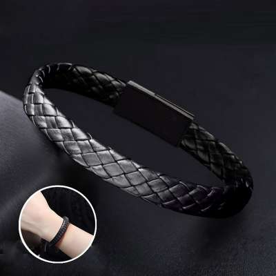 2019 Smart Wear Mobile Phone Charger USB Leather Bracelet for iPhone