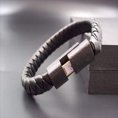 Fashion Bracelet For iPhone Charger 2.1A USB PU Leather USB Data Cable